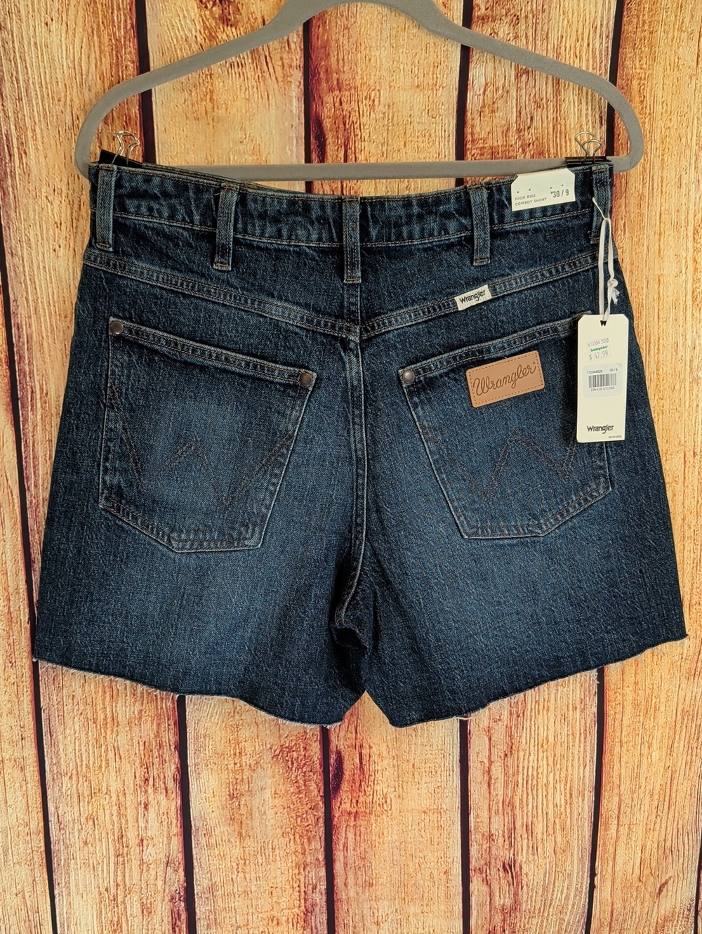 Wrangler High Waist Denim Shorts - Dark Blue 30 / 9